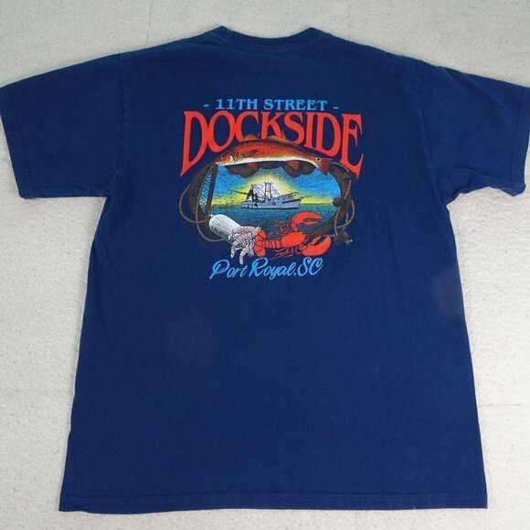 11th Street Dockside Port Royal SC Blue T-Shirt Md - Picture 1 of 4